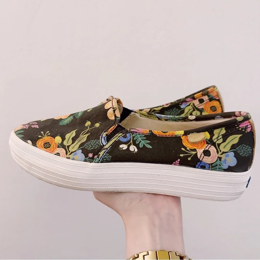 Rifle Paper Co x Keds Slip Ons Floral Sneakers Printed Shoes - Picture 6 of 7